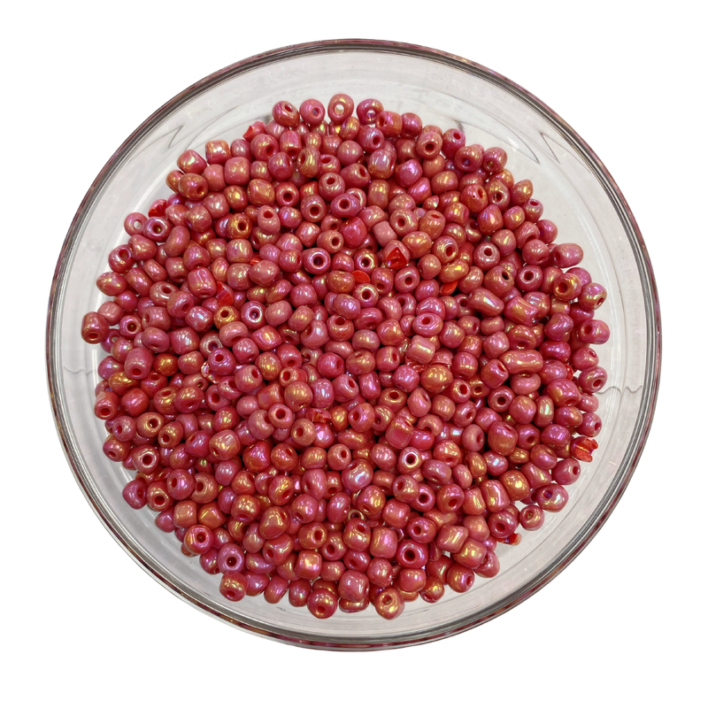 Seed Beads - 6/0 Opaque Rainbow - Mauve Pink Mix